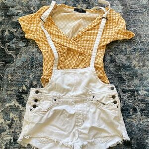 We The Free Denim Overall Shorts